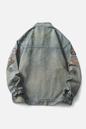 Concert Outfit Vintage Racing Denim Jacket