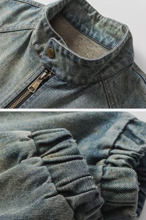 Concert Outfit Vintage Racing Denim Jacket