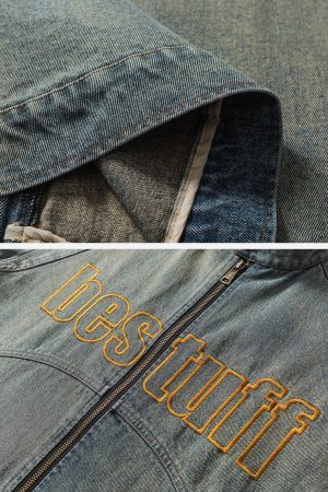 Concert Outfit Vintage Racing Denim Jacket