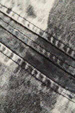 Concert Outfit Vintage Racing Distressed Print Zip-Up Collar Jacket