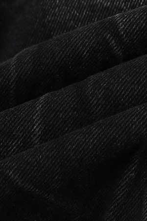 Concert Outfit Vintage Raw-Edge Ripple Straight-Leg Jeans