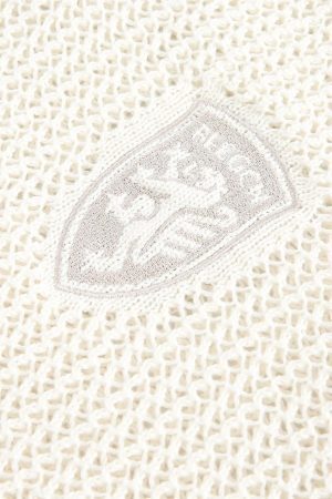 Concert Outfit Vintage Ripped Long Sleeve Knitted Jersey V-Neck Sweater