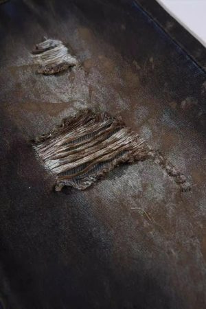 Concert Outfit Vintage Ripped Washed Jeans