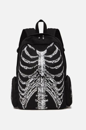Concert Outfit Vintage Skull Print Shoulder Bag