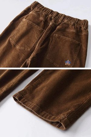 Concert Outfit Vintage Solid Corduroy Pants