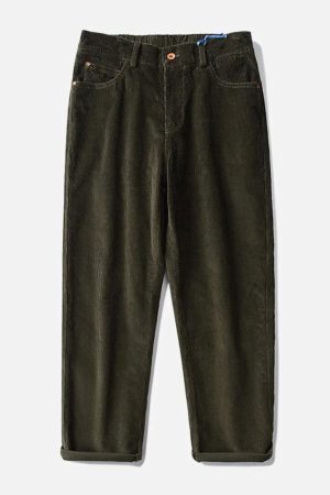 Concert Outfit Vintage Solid Corduroy Pants
