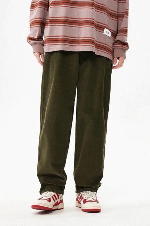 Concert Outfit Vintage Solid Corduroy Pants