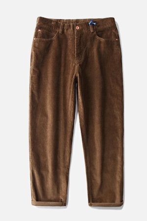 Concert Outfit Vintage Solid Corduroy Pants