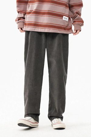 Concert Outfit Vintage Solid Corduroy Pants