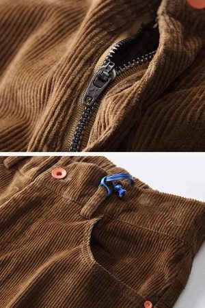 Concert Outfit Vintage Solid Corduroy Pants