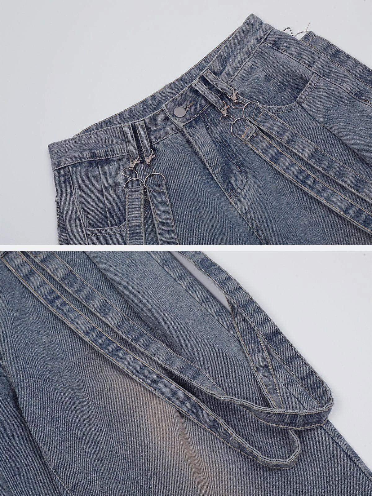 Concert Outfit Vintage Solid Double Strap Jeans Concert Outfit Vintage Solid Double Strap Jeans