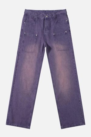 Concert Outfit Vintage Solid Gradient Jeans