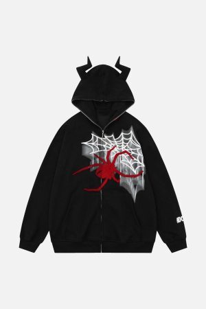 Concert Outfit Vintage Spider Hooded Sweatshirt