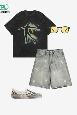 Concert Outfit Vintage Star Jorts
