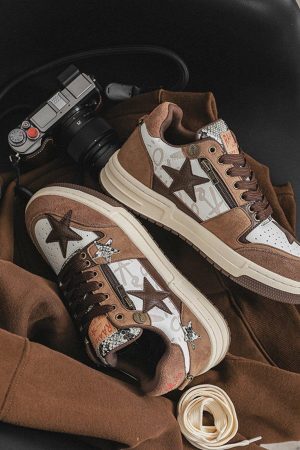 Concert Outfit Vintage Star Patchwork Skate Shoes