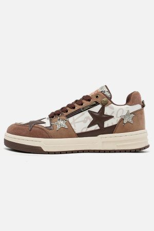 Concert Outfit Vintage Star Patchwork Skate Shoes