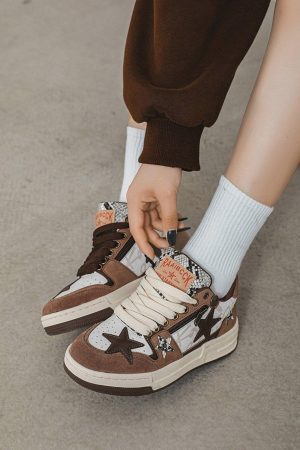 Concert Outfit Vintage Star Patchwork Skate Shoes