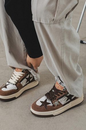 Concert Outfit Vintage Star Patchwork Skate Shoes