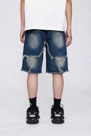 Concert Outfit Vintage Starry Fringe Hem Jorts