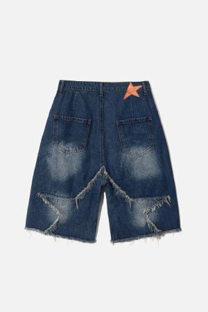 Concert Outfit Vintage Starry Fringe Hem Jorts