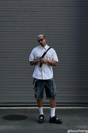 Concert Outfit Vintage Starry Fringe Hem Jorts