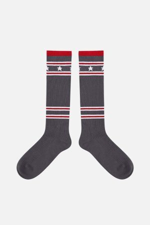 Concert Outfit Vintage Stripe Star Graphic Socks