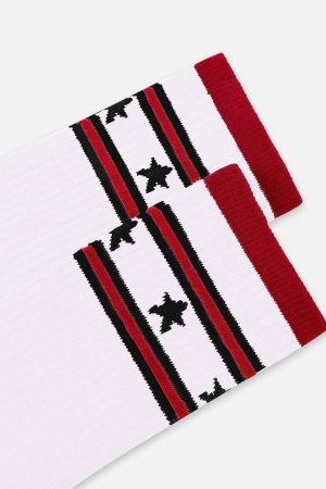 Concert Outfit Vintage Stripe Star Graphic Socks