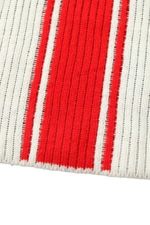 Concert Outfit Vintage Striped Baseball Short-Sleeved Knit Sweater