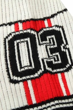 Concert Outfit Vintage Striped Baseball Short-Sleeved Knit Sweater