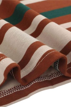 Concert Outfit Vintage Striped Polo Shirt