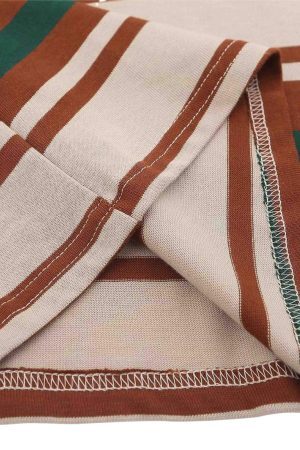 Concert Outfit Vintage Striped Polo Shirt