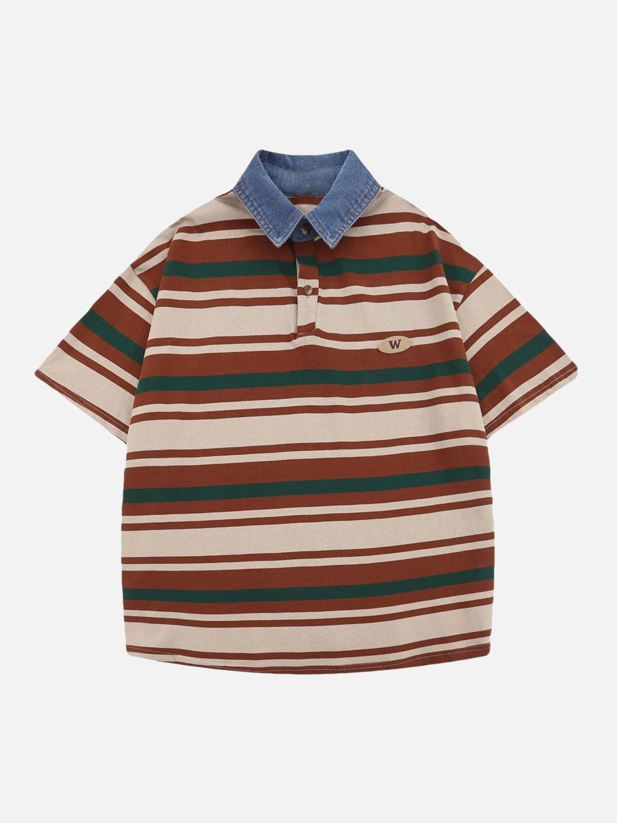 Concert Outfit Vintage Striped Polo Shirt Concert Outfit Vintage Striped Polo Shirt