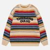 Concert Outfit Vintage Striped Sweater