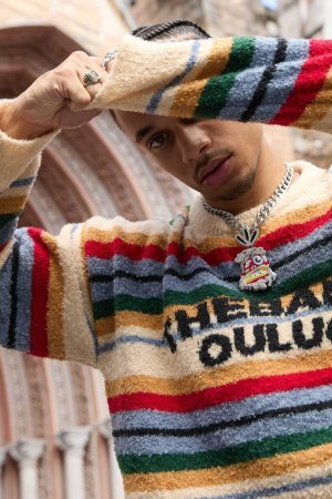 Concert Outfit Vintage Striped Sweater