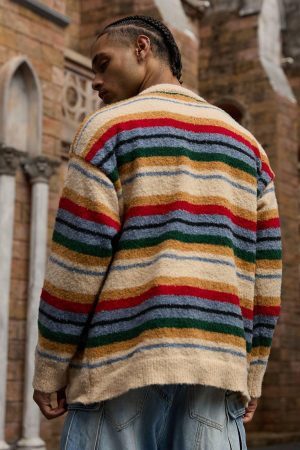 Concert Outfit Vintage Striped Sweater