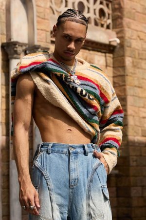 Concert Outfit Vintage Striped Sweater