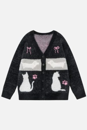 Concert Outfit Vintage Stripes Collision Color Thickened Cardigan