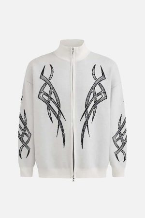 Concert Outfit Vintage Thorns Stand Collar Cardigan