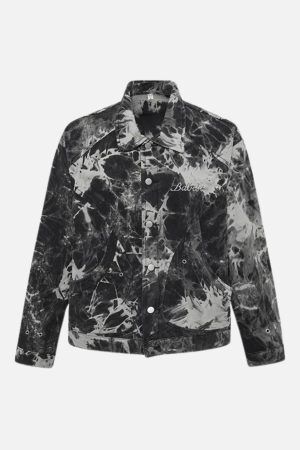 Concert Outfit Vintage Tie-Dye Denim Jacket