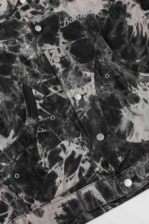 Concert Outfit Vintage Tie-Dye Denim Jacket