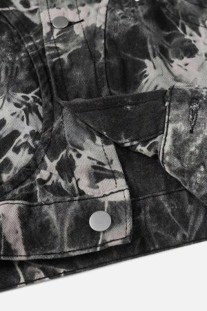 Concert Outfit Vintage Tie-Dye Denim Jacket