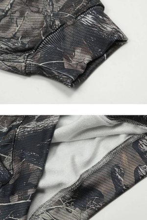 Concert Outfit Vintage Tree Camouflage Full Print Hoodie