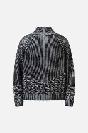 Concert Outfit Vintage Turtleneck Zipper Cardigan