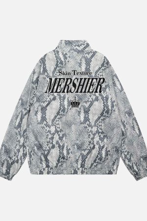 Concert Outfit Vintage Vibe Print Windbreaker Jacket