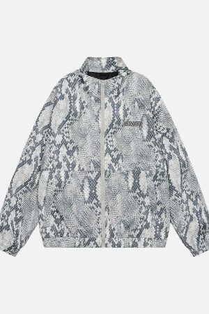 Concert Outfit Vintage Vibe Print Windbreaker Jacket