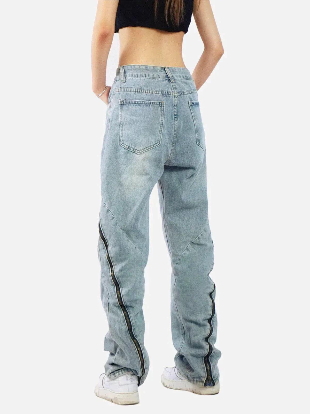 Concert Outfit Vintage Wash Adjustable Zip Jeans Concert Outfit Vintage Wash Adjustable Zip Jeans