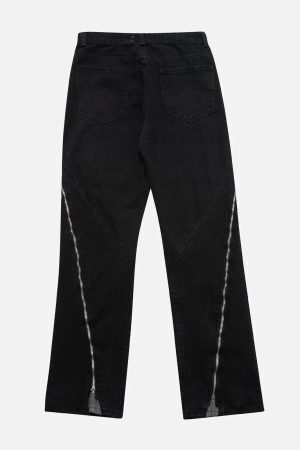 Concert Outfit Vintage Wash Adjustable Zip Jeans