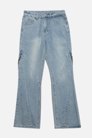 Concert Outfit Vintage Wash Adjustable Zip Jeans