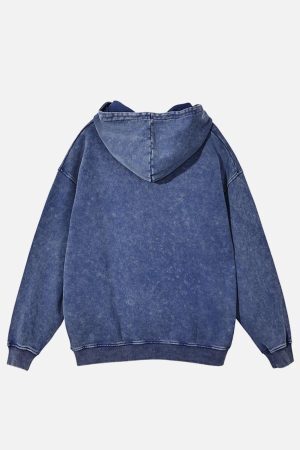 Concert Outfit Vintage Wash Distressed Solid Hoodie