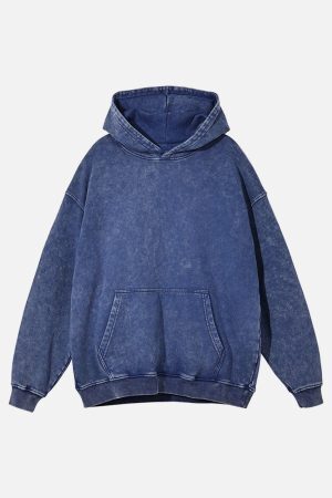 Concert Outfit Vintage Wash Distressed Solid Hoodie